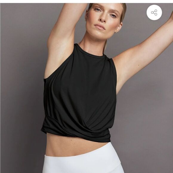 NWT Carbon 38 black front twist tie top shirt tank medium m - Picture 1 of 9